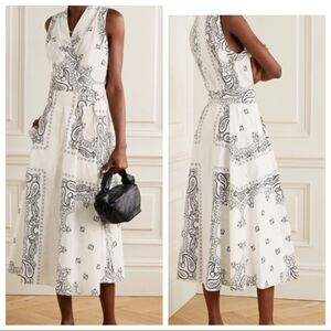 Tory Burch White Paisley Midi Dress